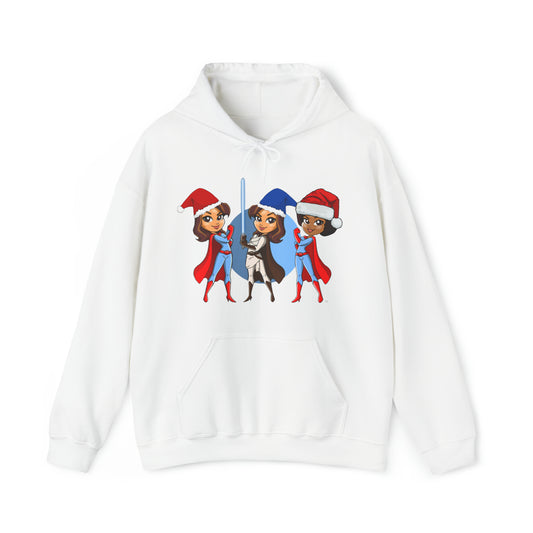 MRS HR Superhero Santa Hat Hooded Sweatshirt