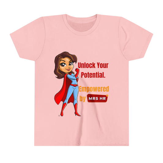 Unlock Your Potential | Empowered By MRS HR Youth Tee