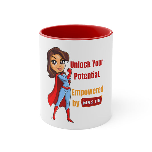 Unlock Your Potential | Empowered By MRS HR Coffee Mug, 11oz