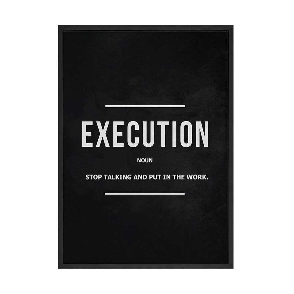 Grind Hustle Execution Wall Art Canvas Prints